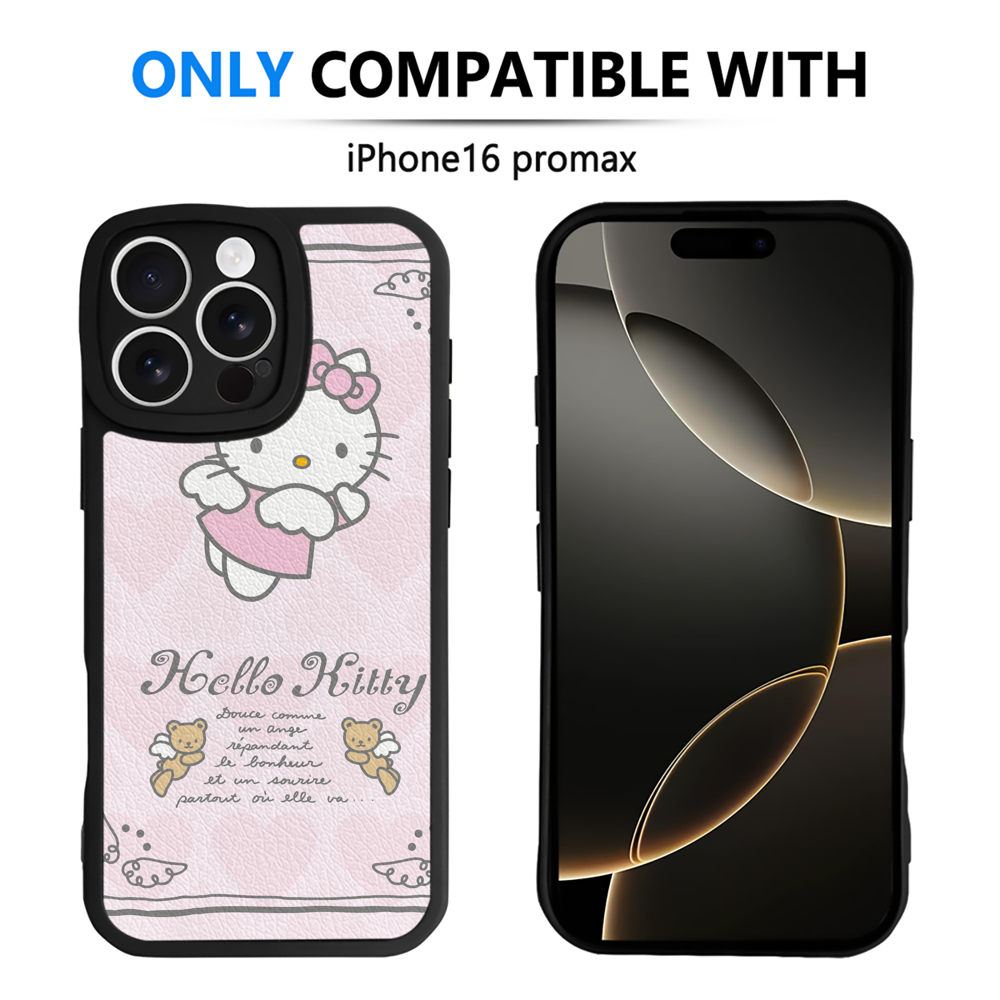 （画像用） Hello Kitty ハローキティ 【iPhone 16シリーズ対応】シリコンスマホケース（レザー調） 材質：シリコン